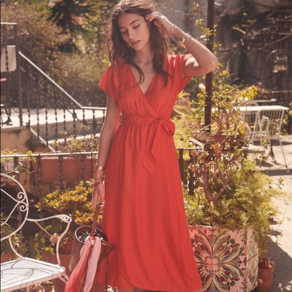 Sezane Robe Benedicte Rouge NWT